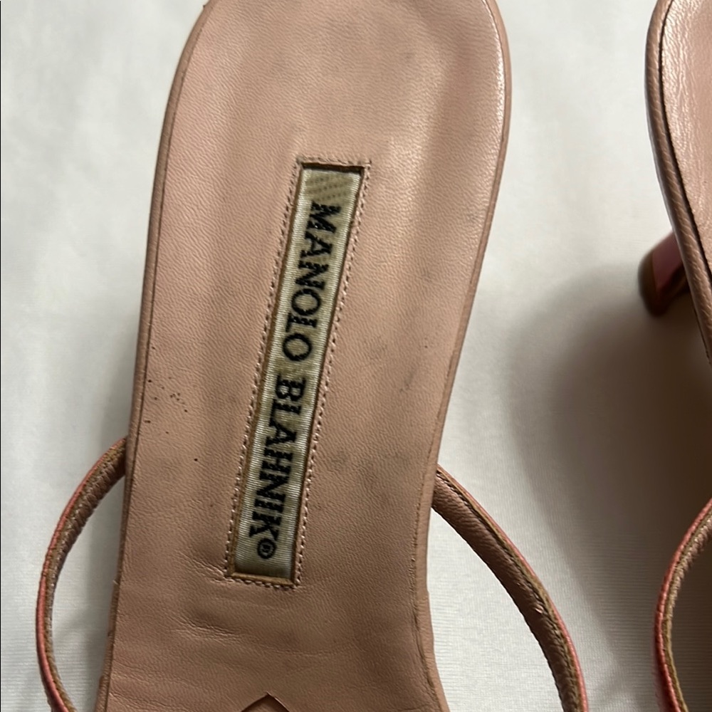 Vintage Manolo Blahnik Pink Sandals - Picture 6 of 7